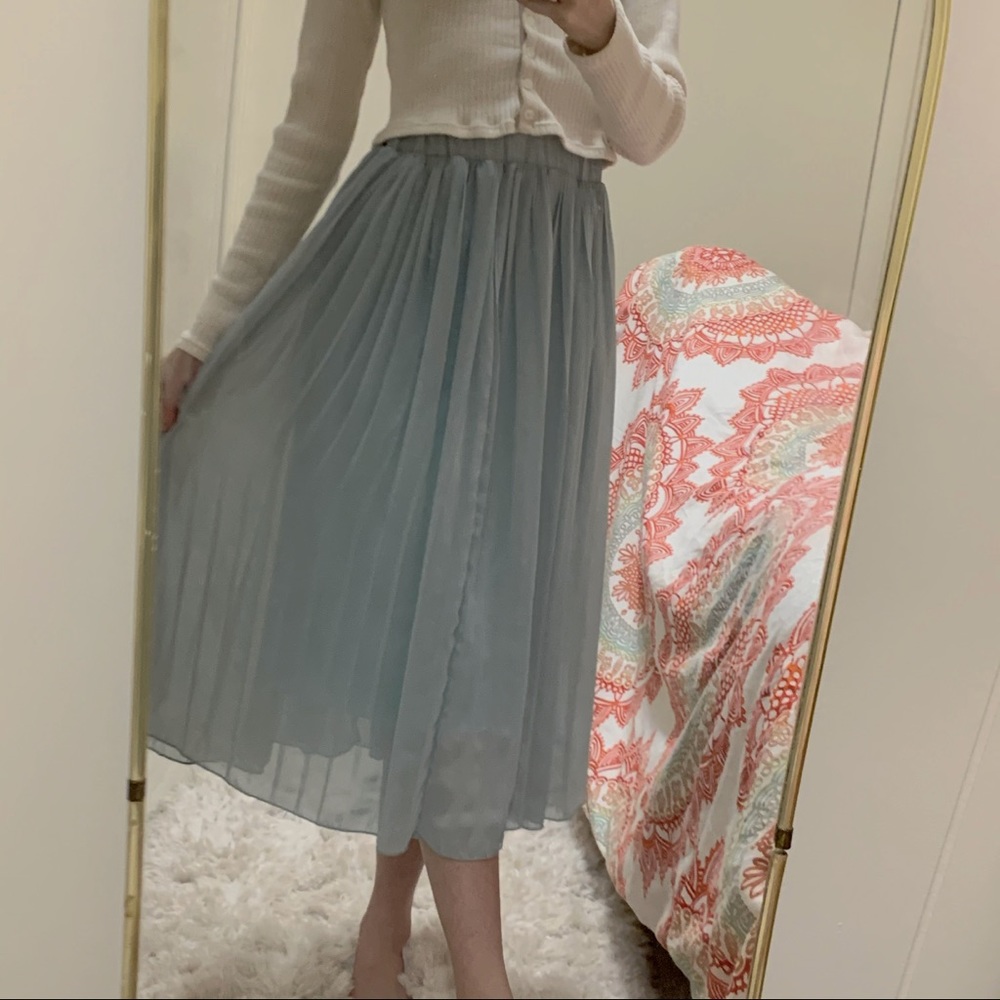 teal midi skirt